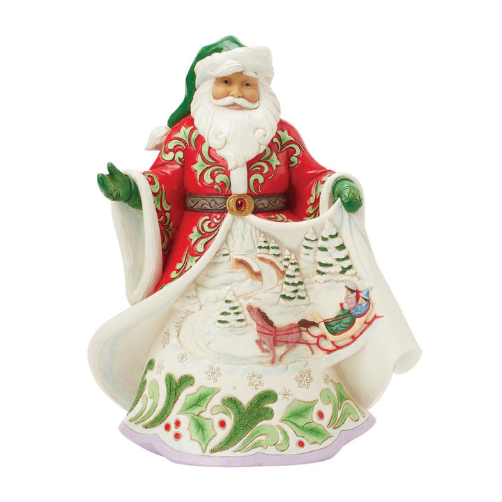 Jim Shore Heartwood Creek: Musical Santa with Winter Scene Figurine sparkle-castle