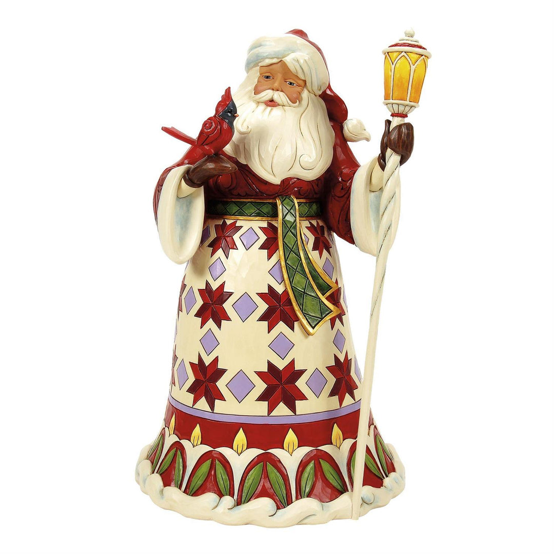 Jim Shore Heartwood Creek: Santa with Cardinal on Hand Figurine sparkle-castle