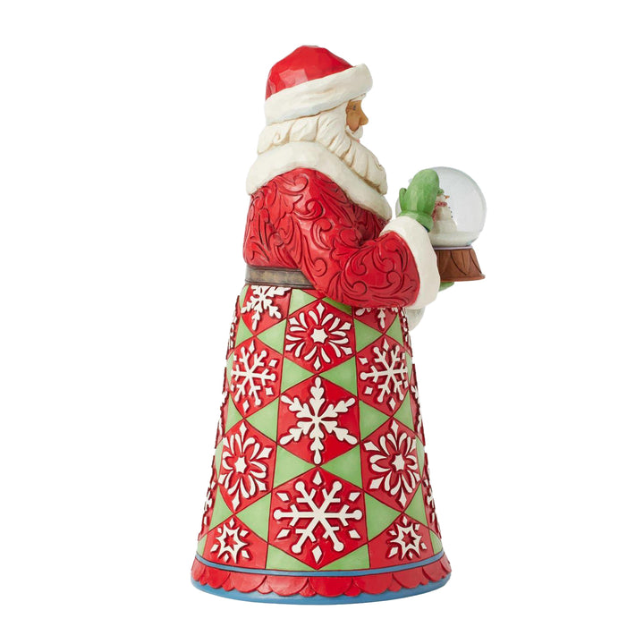 Jim Shore Heartwood Creek: Santa Holding Snowman Mini Globe Figurine sparkle-castle