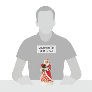 Jim Shore Heartwood Creek: Santa with Blooming Amaryllis Figurine sparkle-castle