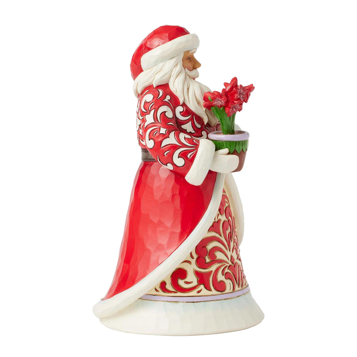 Jim Shore Heartwood Creek: Santa with Blooming Amaryllis Figurine sparkle-castle