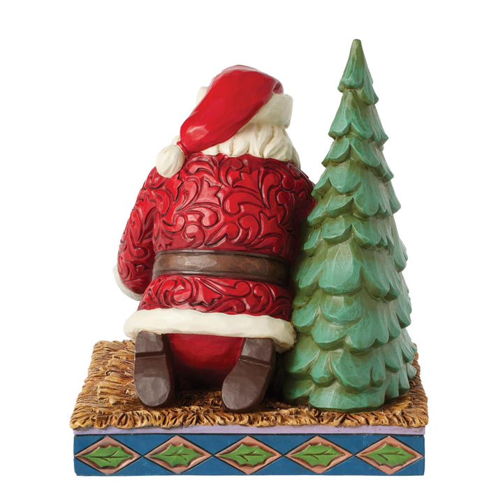 Jim Shore Heartwood Creek: Santa Kneeling Over Baby Jesus Figurine sparkle-castle