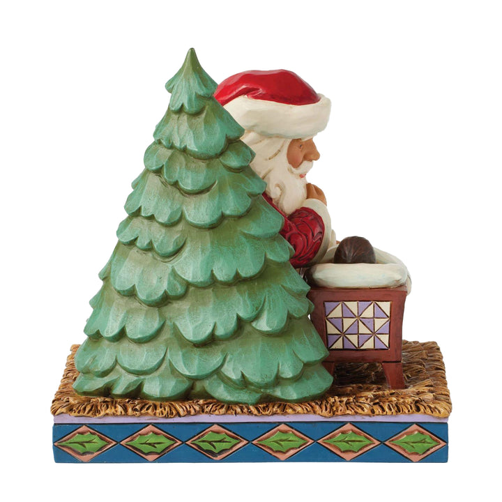 Jim Shore Heartwood Creek: Santa Kneeling Over Baby Jesus Figurine sparkle-castle