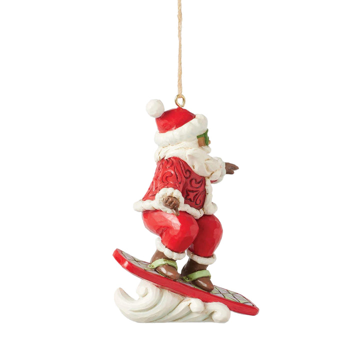 Jim Shore Heartwood Creek: Snowboarding Santa Hanging Ornament sparkle-castle