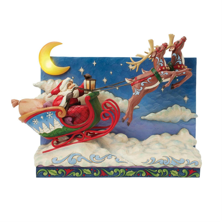 Jim Shore Heartwood Creek: Deluxe Santa Sleigh with Reindeer Scene Figurine sparkle-castle