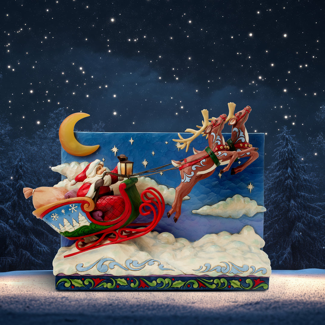 Jim Shore Heartwood Creek: Deluxe Santa Sleigh with Reindeer Scene Figurine sparkle-castle