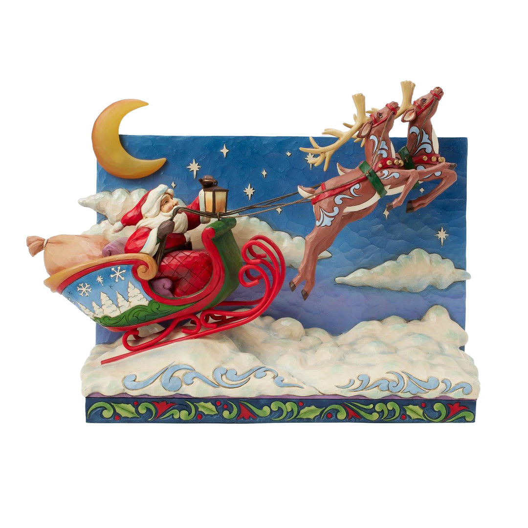 Jim Shore Heartwood Creek: Deluxe Santa Sleigh with Reindeer Scene Figurine sparkle-castle