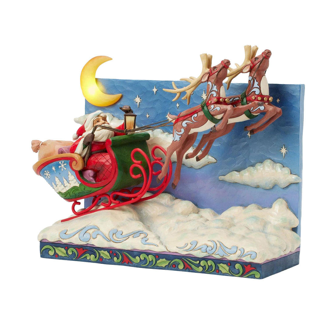 Jim Shore Heartwood Creek: Deluxe Santa Sleigh with Reindeer Scene Figurine sparkle-castle