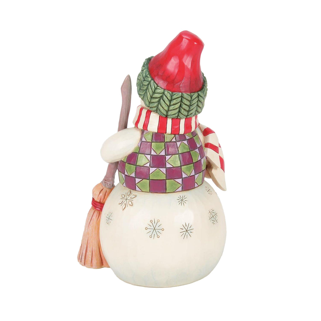 Jim Shore Heartwood Creek: Snowman with Dog Peeking Figurine sparkle-castle