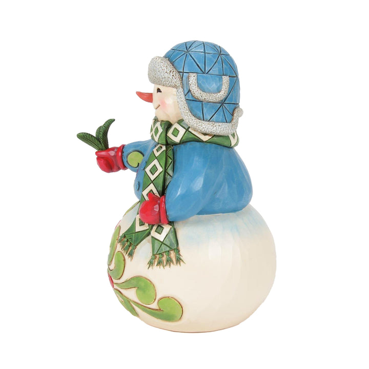 Jim Shore Heartwood Creek: Snowman With Evergreen Sprig Figurine sparkle-castle