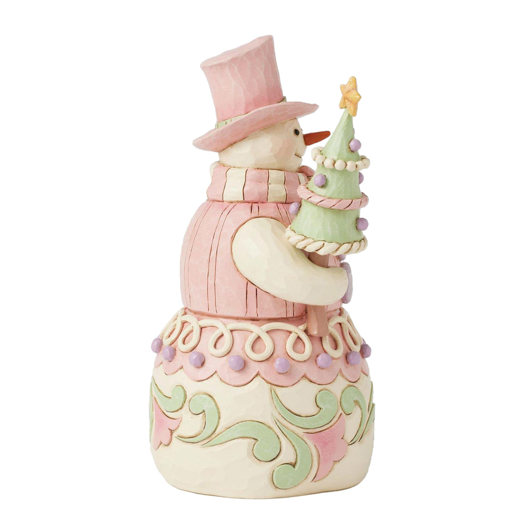 Jim Shore Heartwood Sweets: Snowman With Tree and Cardinal Figurine sparkle-castle