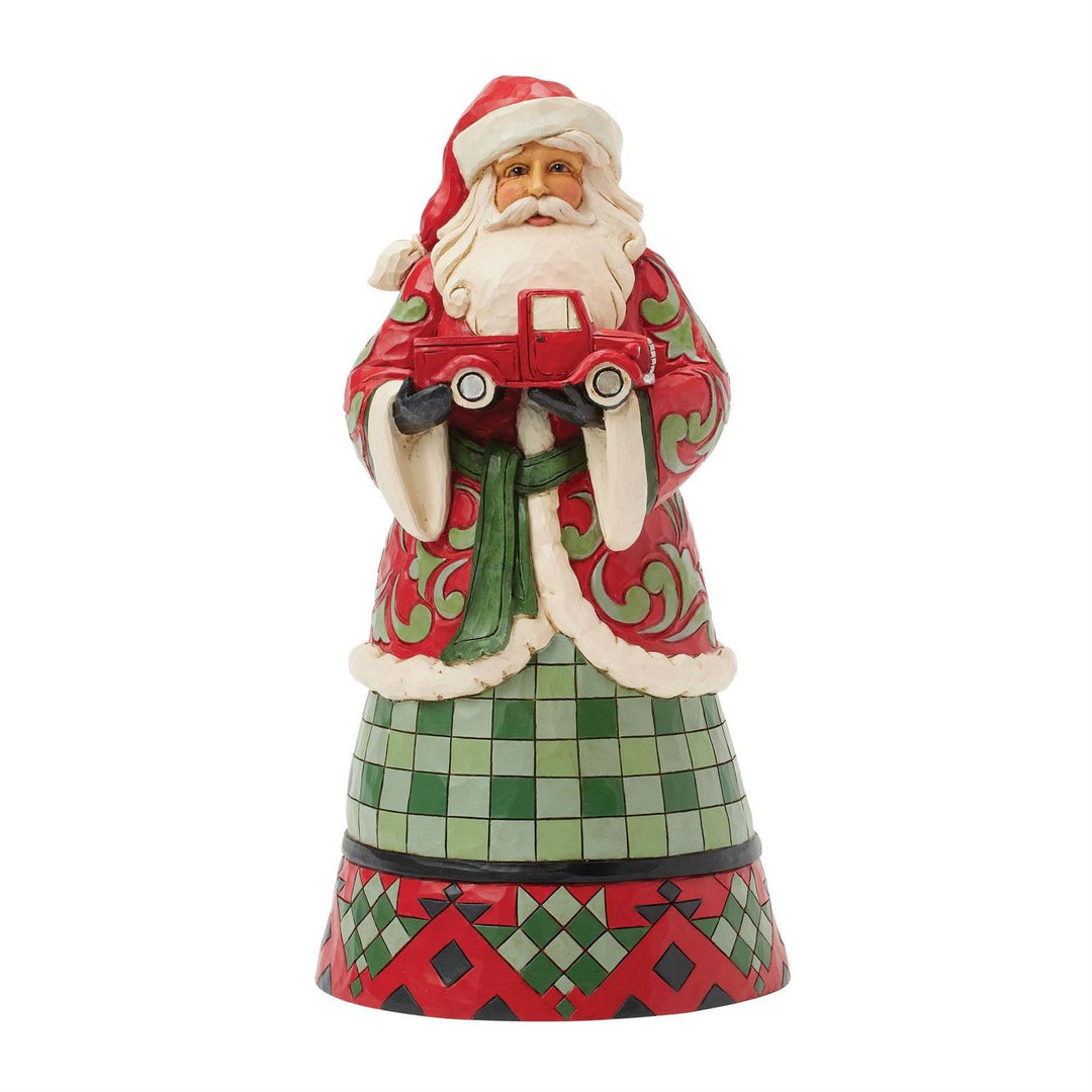 Jim Shore Heartwood Creek: Highland Glen Santa Holding Truck Figurine sparkle-castle