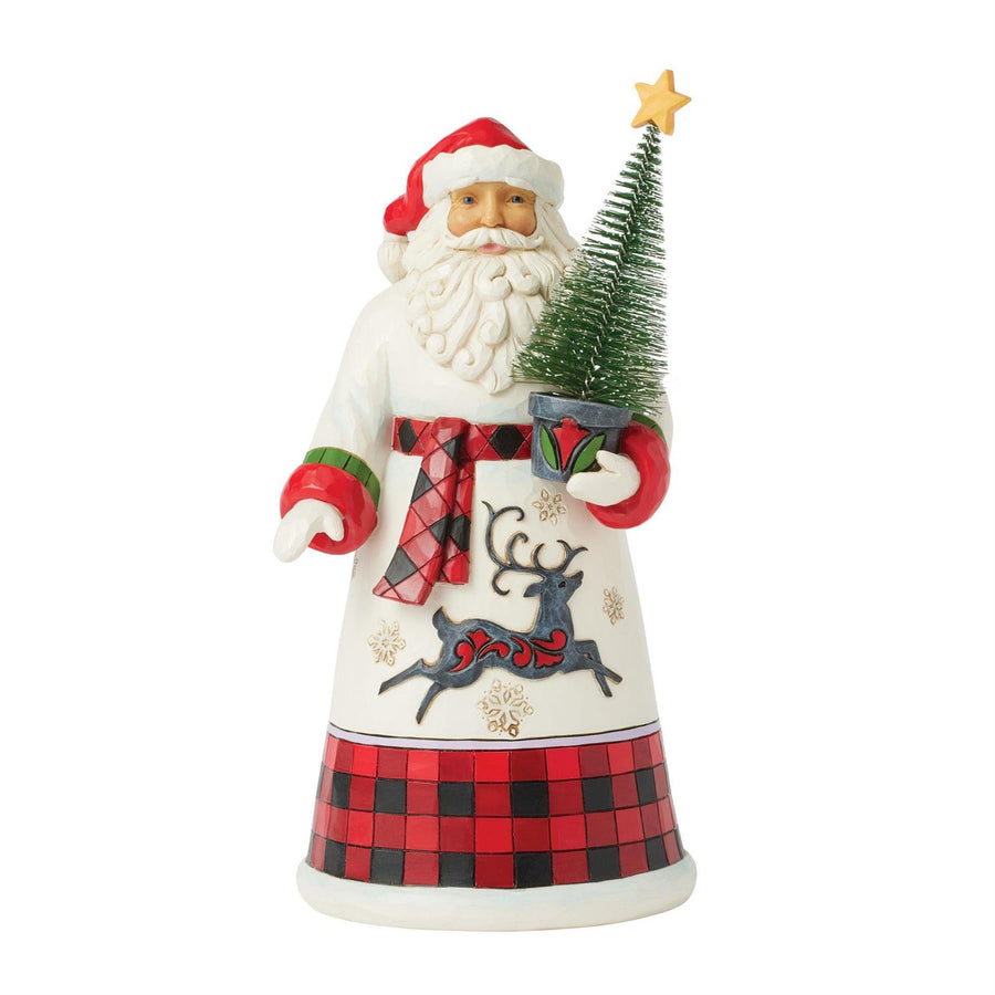 Jim Shore Heartwood Creek: Highland Glen Santa with Sisal Tree Figurine sparkle-castle