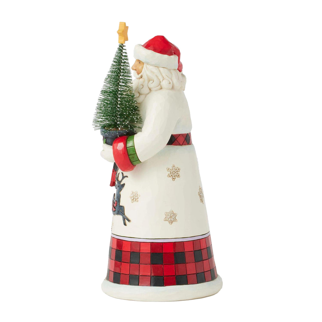 Jim Shore Heartwood Creek: Highland Glen Santa with Sisal Tree Figurine sparkle-castle