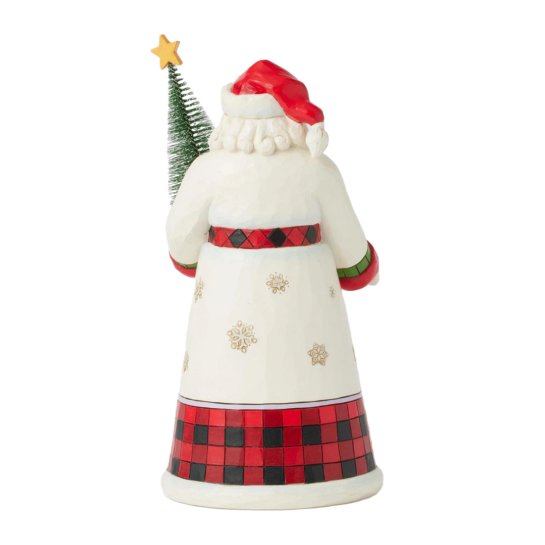 Jim Shore Heartwood Creek: Highland Glen Santa with Sisal Tree Figurine sparkle-castle