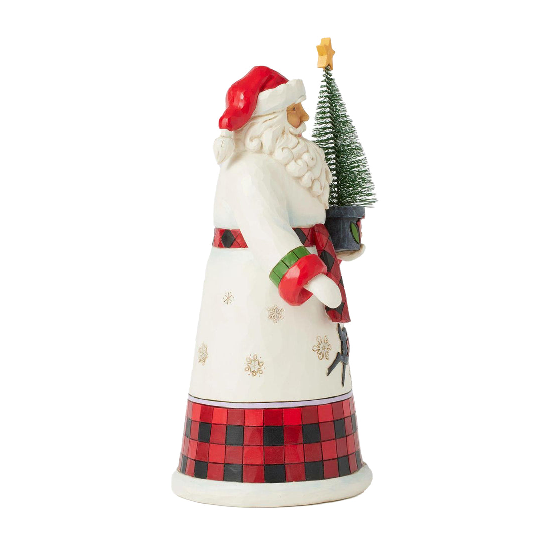 Jim Shore Heartwood Creek: Highland Glen Santa with Sisal Tree Figurine sparkle-castle