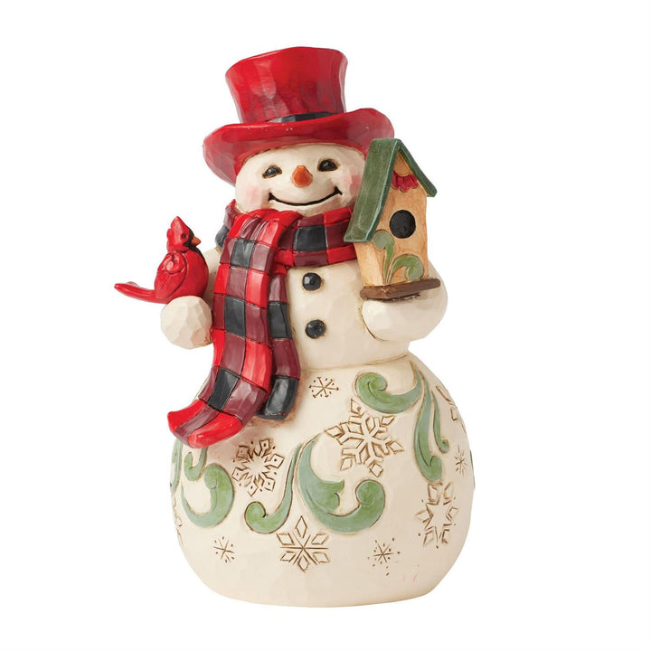 Jim Shore Heartwood Creek: Highland Glen Snowman In Red Top Hat Figurine sparkle-castle