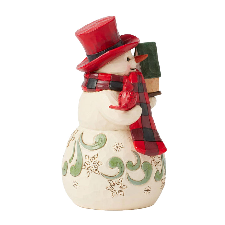 Jim Shore Heartwood Creek: Highland Glen Snowman In Red Top Hat Figurine sparkle-castle