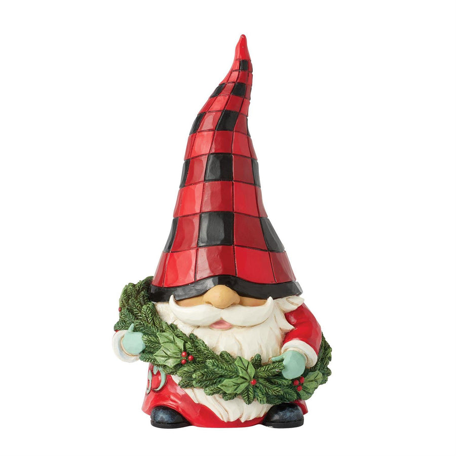 Jim Shore Heartwood Creek: Highland Glen Gnome With Large Wreath Figurine sparkle-castle