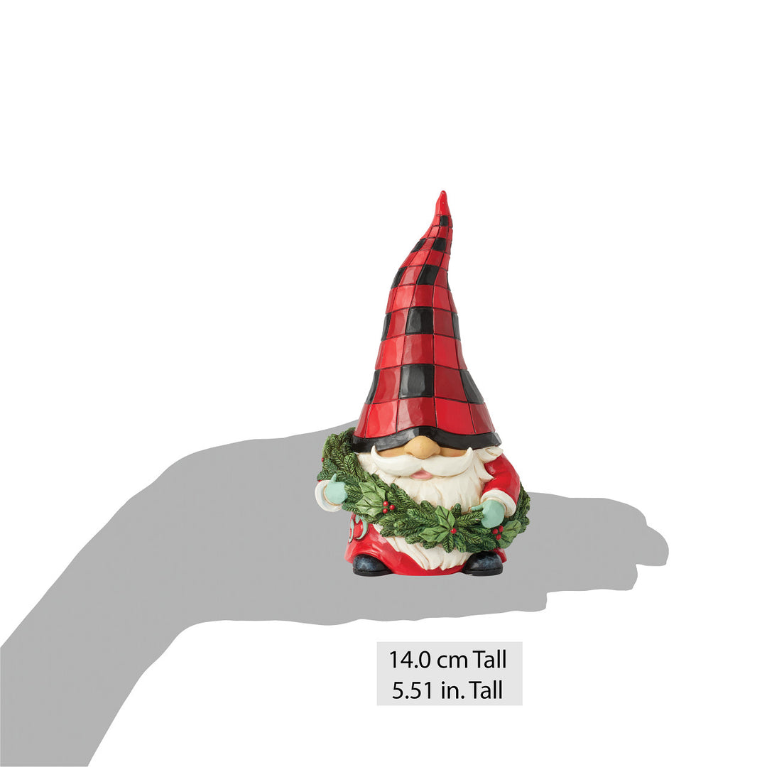 Jim Shore Heartwood Creek: Highland Glen Gnome With Large Wreath Figurine sparkle-castle