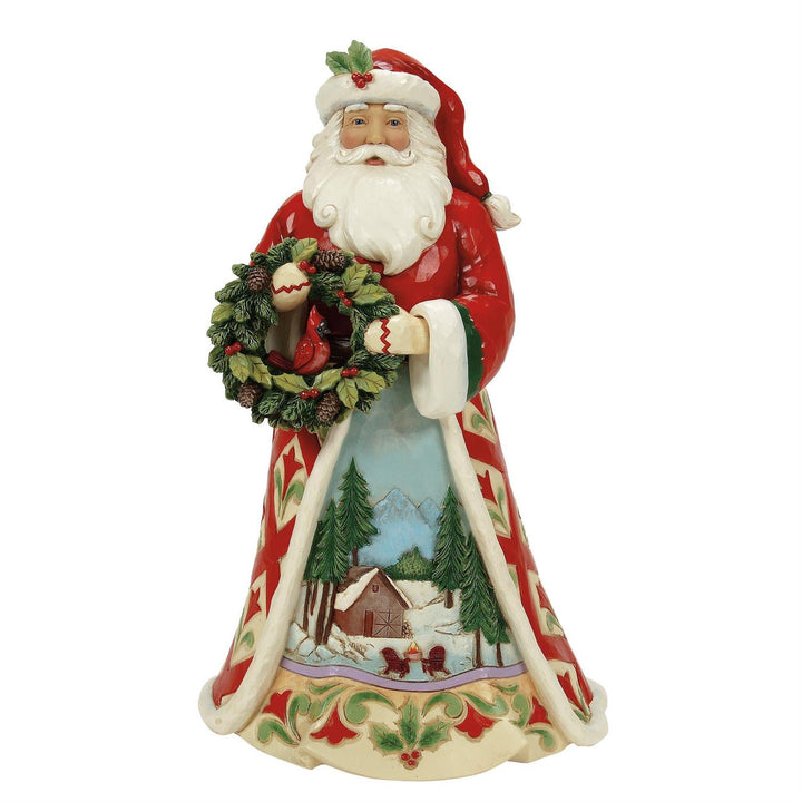 Jim Shore Heartwood Creek: Christmas at the Lodge Santa With Wreath Figurine sparkle-castle