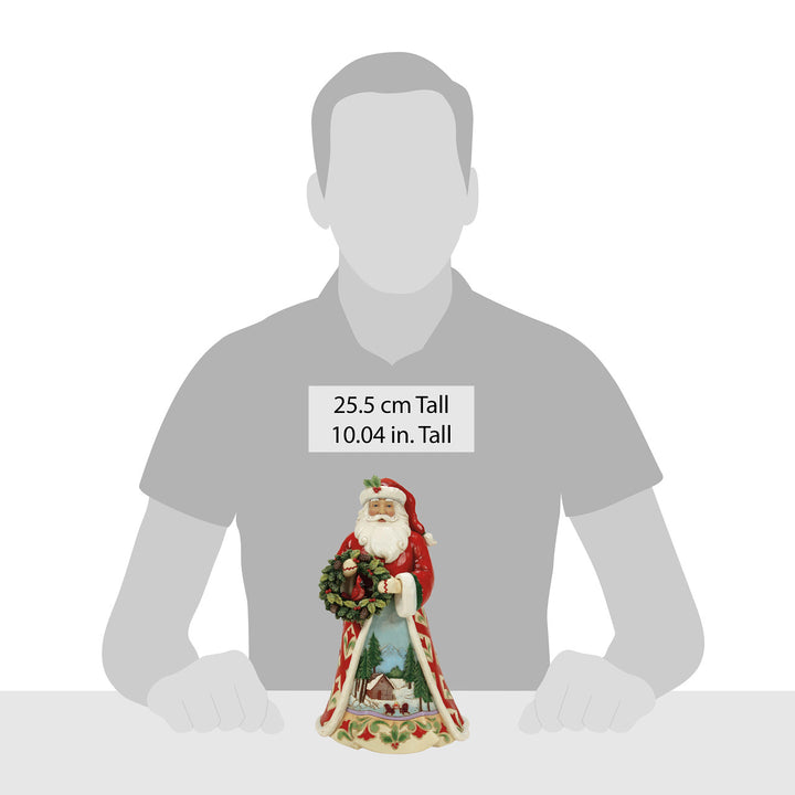 Jim Shore Heartwood Creek: Christmas at the Lodge Santa With Wreath Figurine sparkle-castle