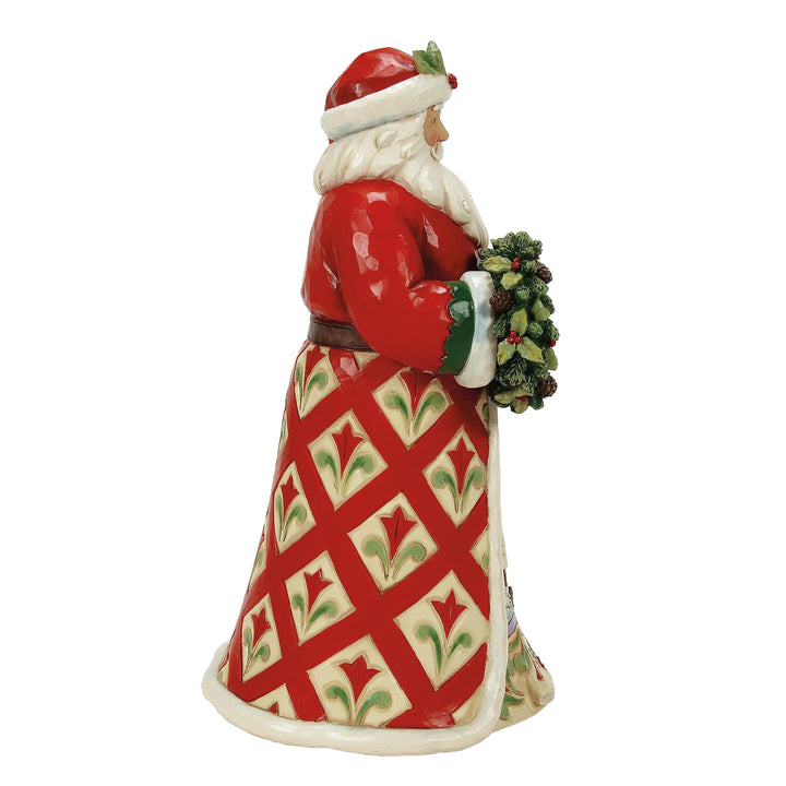 Jim Shore Heartwood Creek: Christmas at the Lodge Santa With Wreath Figurine sparkle-castle