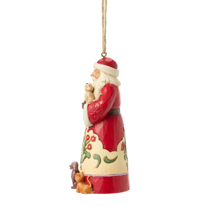 Jim Shore Heartwood Creek: Santa With Pets Hanging Ornament sparkle-castle