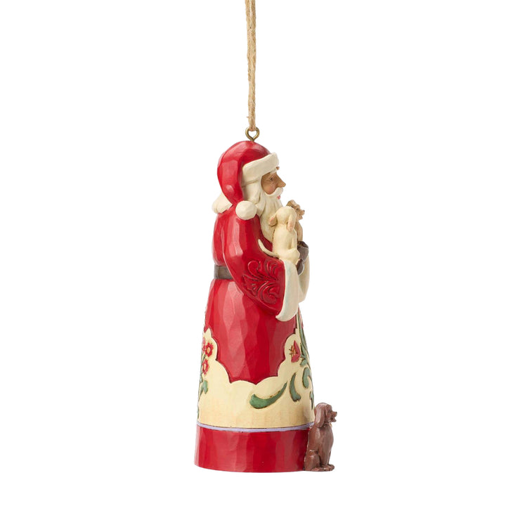 Jim Shore Heartwood Creek: Santa With Pets Hanging Ornament sparkle-castle