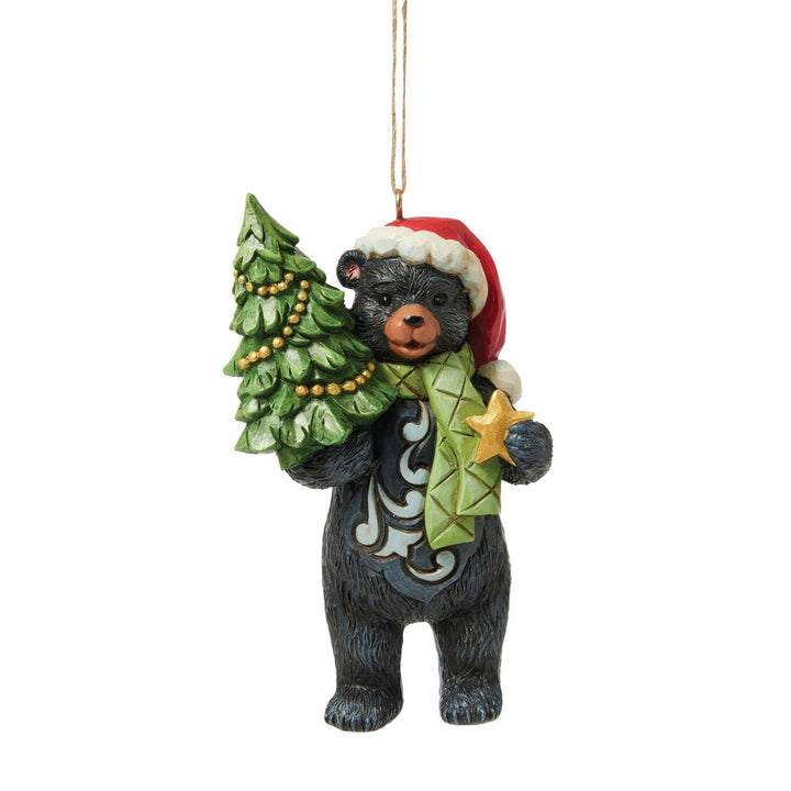 Jim Shore Heartwood Creek: Christmas At The Lodge Black Bear Hanging Ornament sparkle-castle