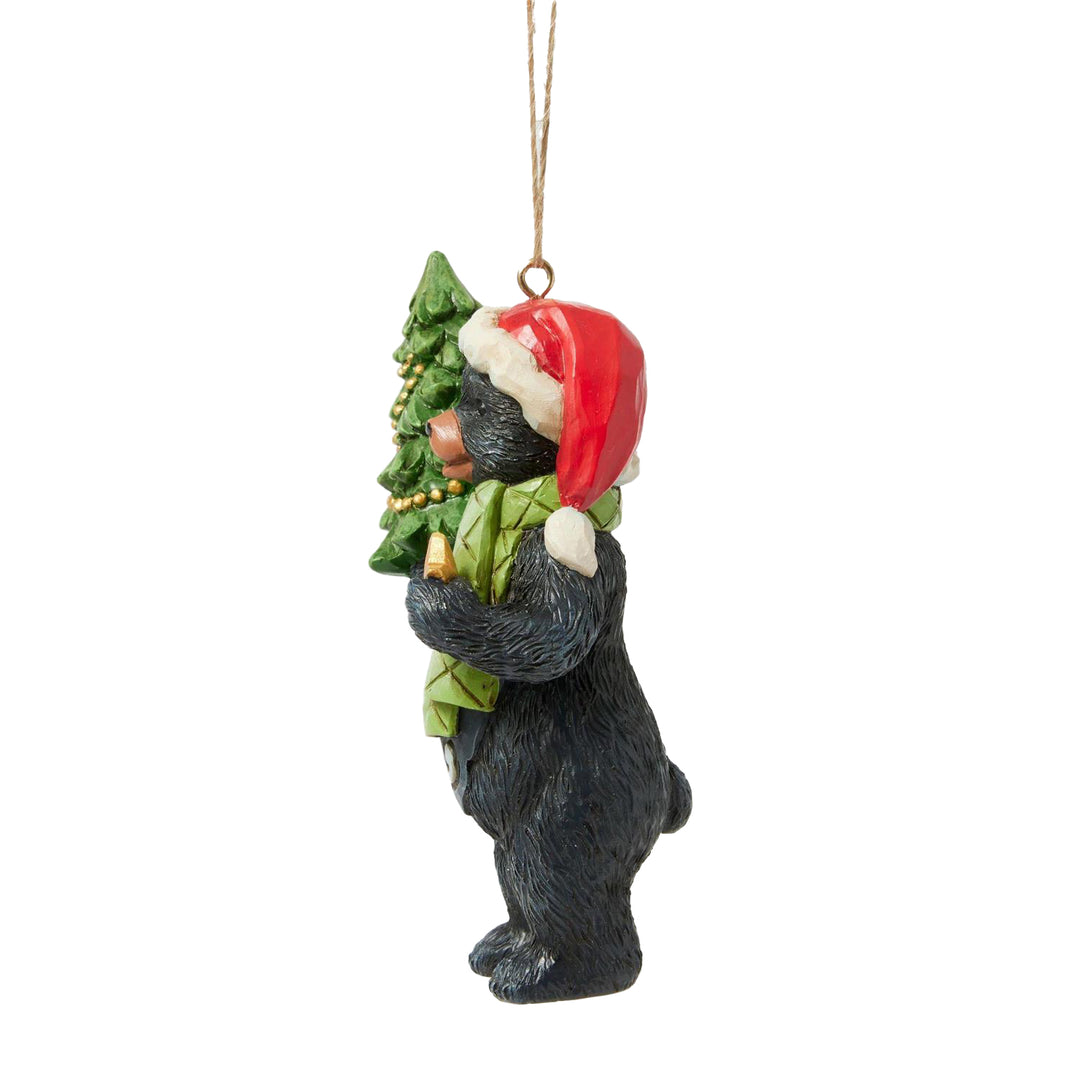 Jim Shore Heartwood Creek: Christmas At The Lodge Black Bear Hanging Ornament sparkle-castle