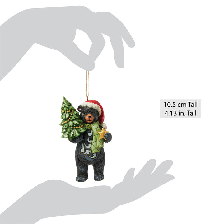 Jim Shore Heartwood Creek: Christmas At The Lodge Black Bear Hanging Ornament sparkle-castle