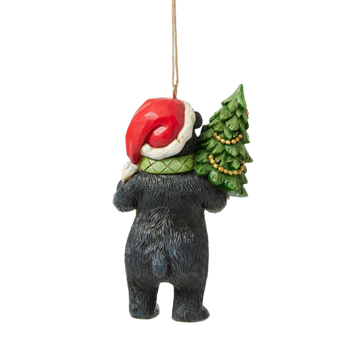 Jim Shore Heartwood Creek: Christmas At The Lodge Black Bear Hanging Ornament sparkle-castle