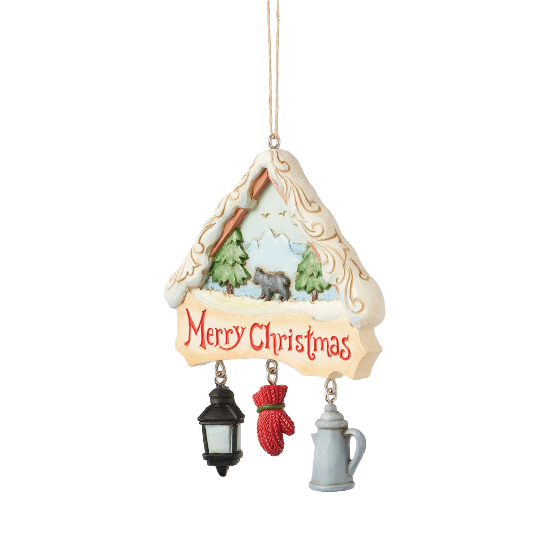 Jim Shore Heartwood Creek: Christmas At The Lodge Camping Icons Hanging Ornament sparkle-castle