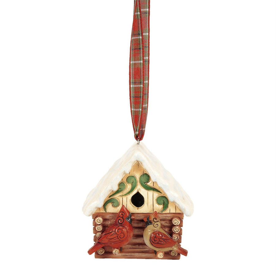 Jim Shore Heartwood Creek: Christmas At The Lodge Cabin Birdhouse Hanging Ornament sparkle-castle