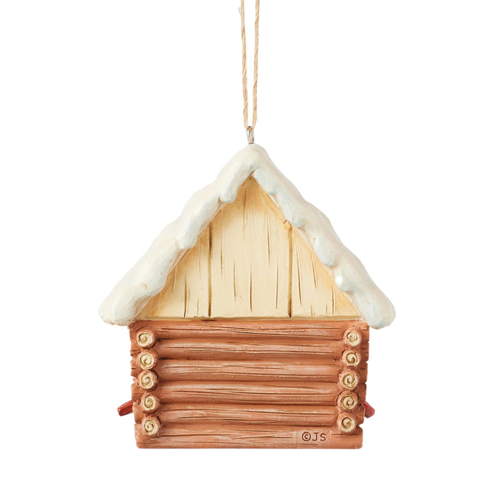 Jim Shore Heartwood Creek: Christmas At The Lodge Cabin Birdhouse Hanging Ornament sparkle-castle