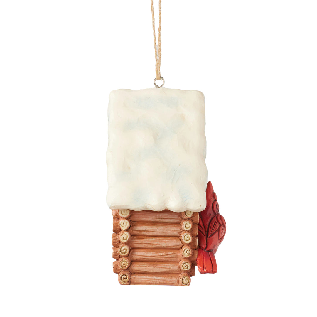 Jim Shore Heartwood Creek: Christmas At The Lodge Cabin Birdhouse Hanging Ornament sparkle-castle