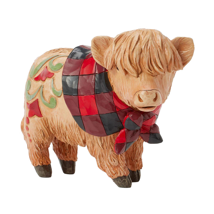 Jim Shore Heartwood Creek: Highland Glen Highland Calf Miniature Figurine sparkle-castle