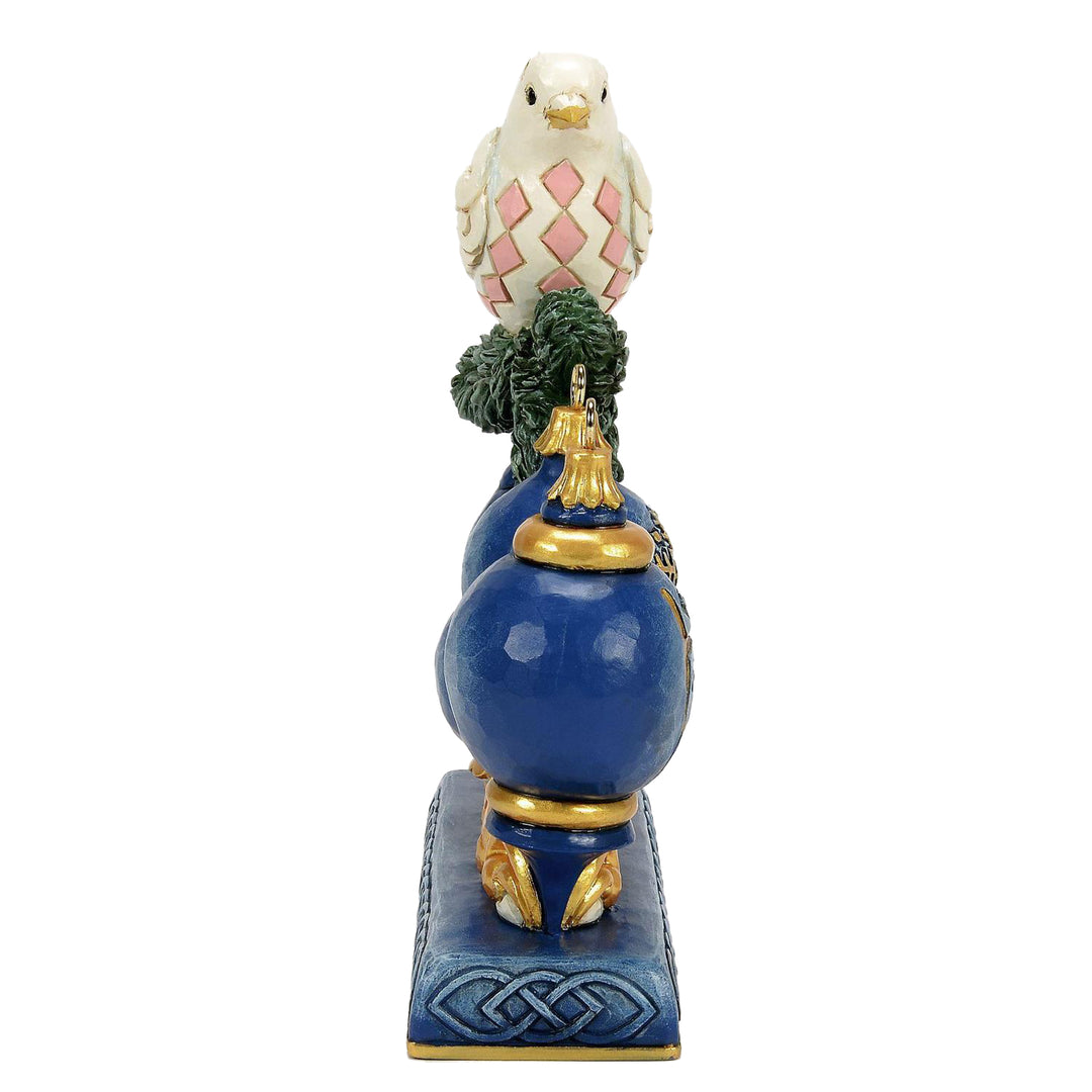 Jim Shore Heartwood Creek: Blue & Gold Hope with Dove Figurine sparkle-castle