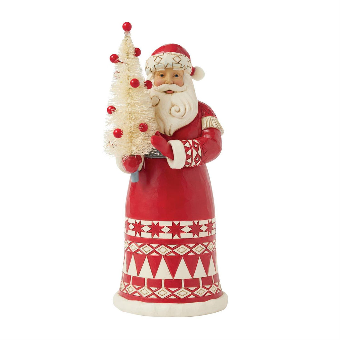 Jim Shore Heartwood Creek: Nordic Noel Santa With Sisal Tree Figurine sparkle-castle