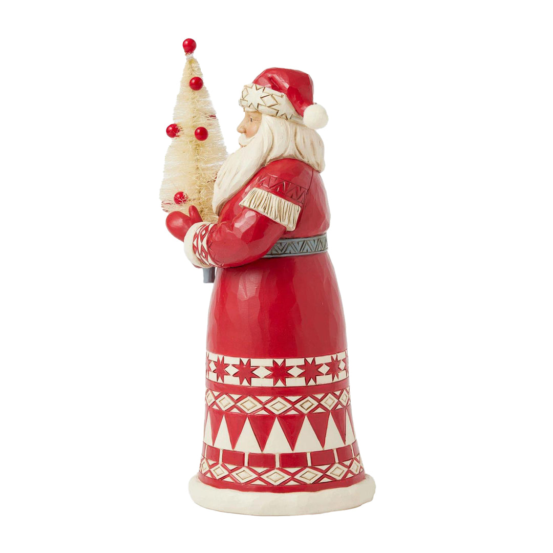 Jim Shore Heartwood Creek: Nordic Noel Santa With Sisal Tree Figurine sparkle-castle