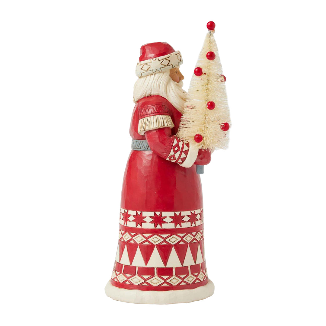 Jim Shore Heartwood Creek: Nordic Noel Santa With Sisal Tree Figurine sparkle-castle