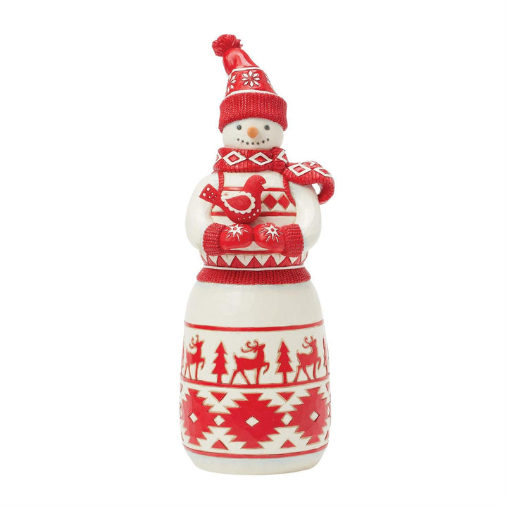 Jim Shore Heartwood Creek: Nordic Noel Snowman With Cardinal Figurine sparkle-castle