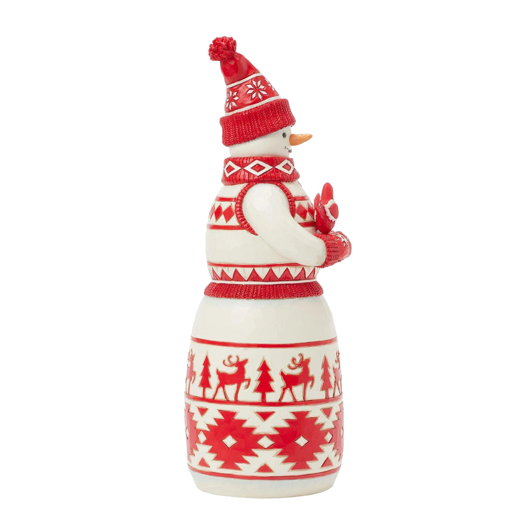 Jim Shore Heartwood Creek: Nordic Noel Snowman With Cardinal Figurine sparkle-castle