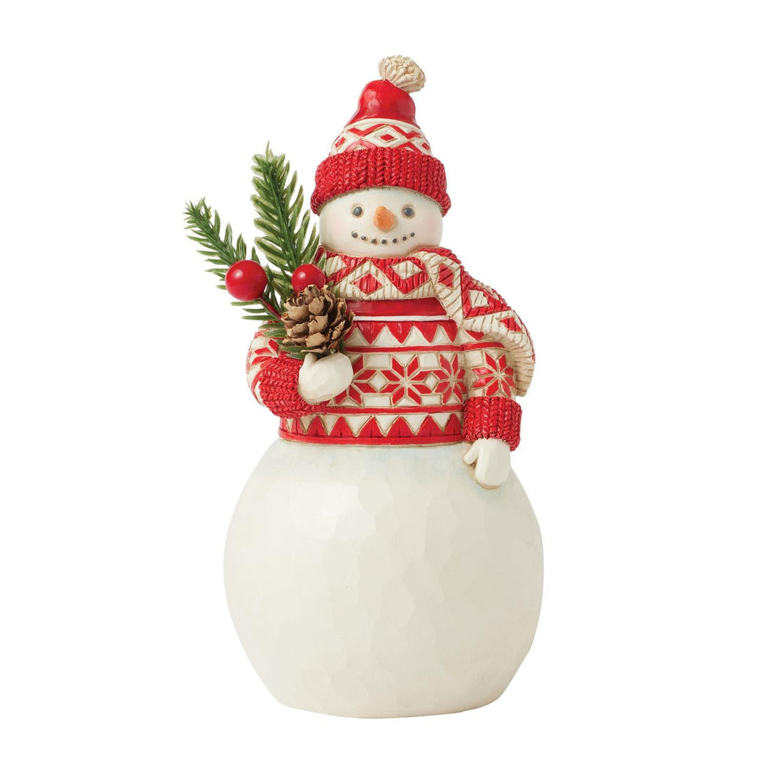 Jim Shore Heartwood Creek: Nordic Noel Snowman With Evergreen Figurine sparkle-castle