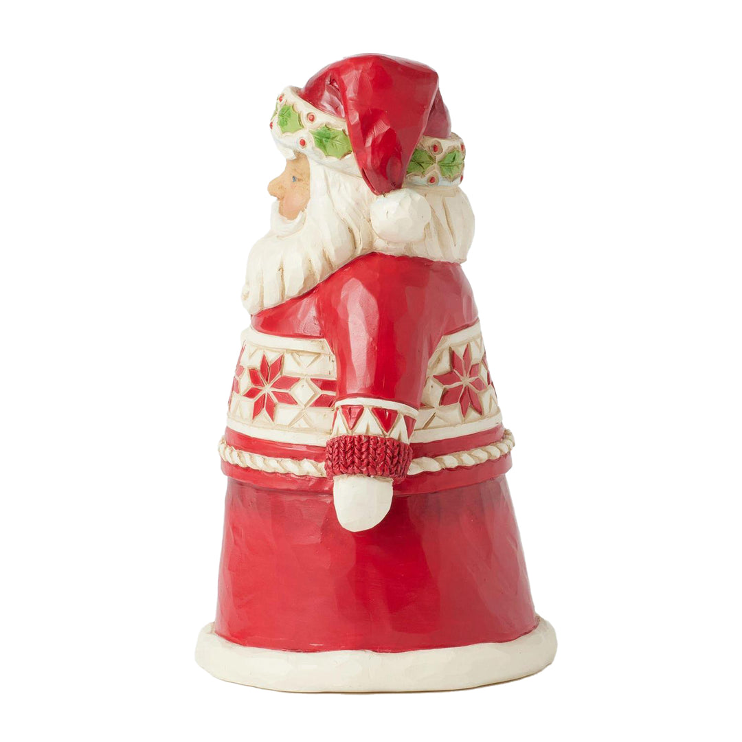 Jim Shore Heartwood Creek: Nordic Noel Pint Sized Santa With Holly Figurine sparkle-castle