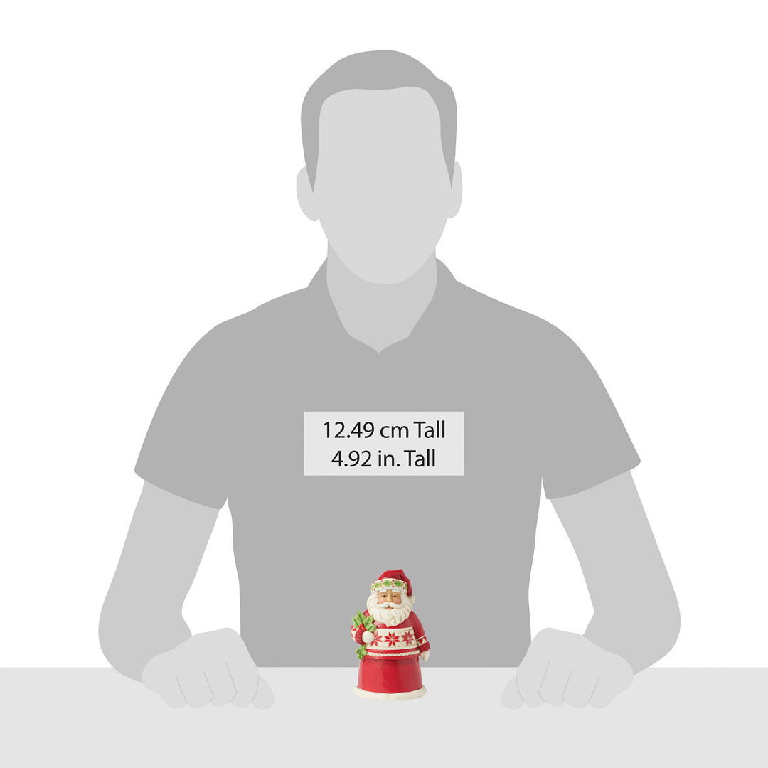 Jim Shore Heartwood Creek: Nordic Noel Pint Sized Santa With Holly Figurine sparkle-castle