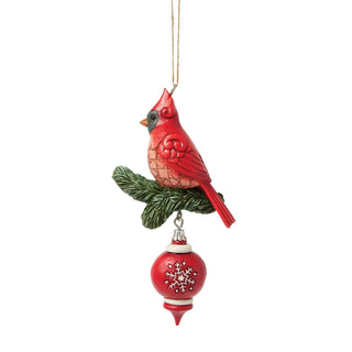 Jim Shore Heartwood Creek: Nordic Noel Cardinal On Branch Hanging Ornament sparkle-castle