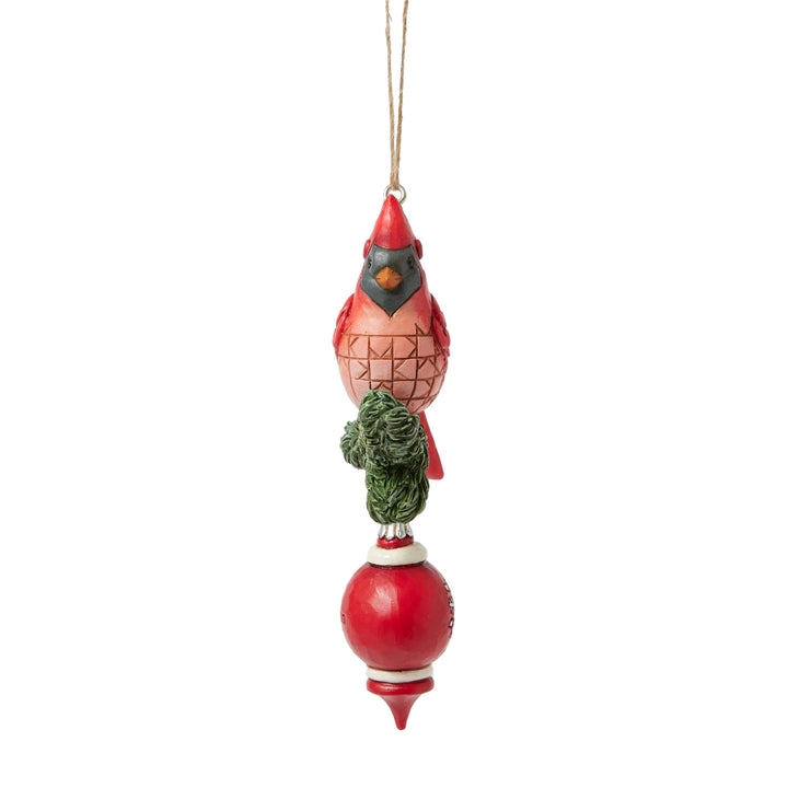 Jim Shore Heartwood Creek: Nordic Noel Cardinal On Branch Hanging Ornament sparkle-castle