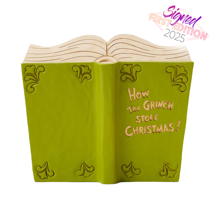 FIRST EDITION - Jim Shore The Grinch: Grinch with Max and Cindy Lou Storybook Figurine sparkle-castle